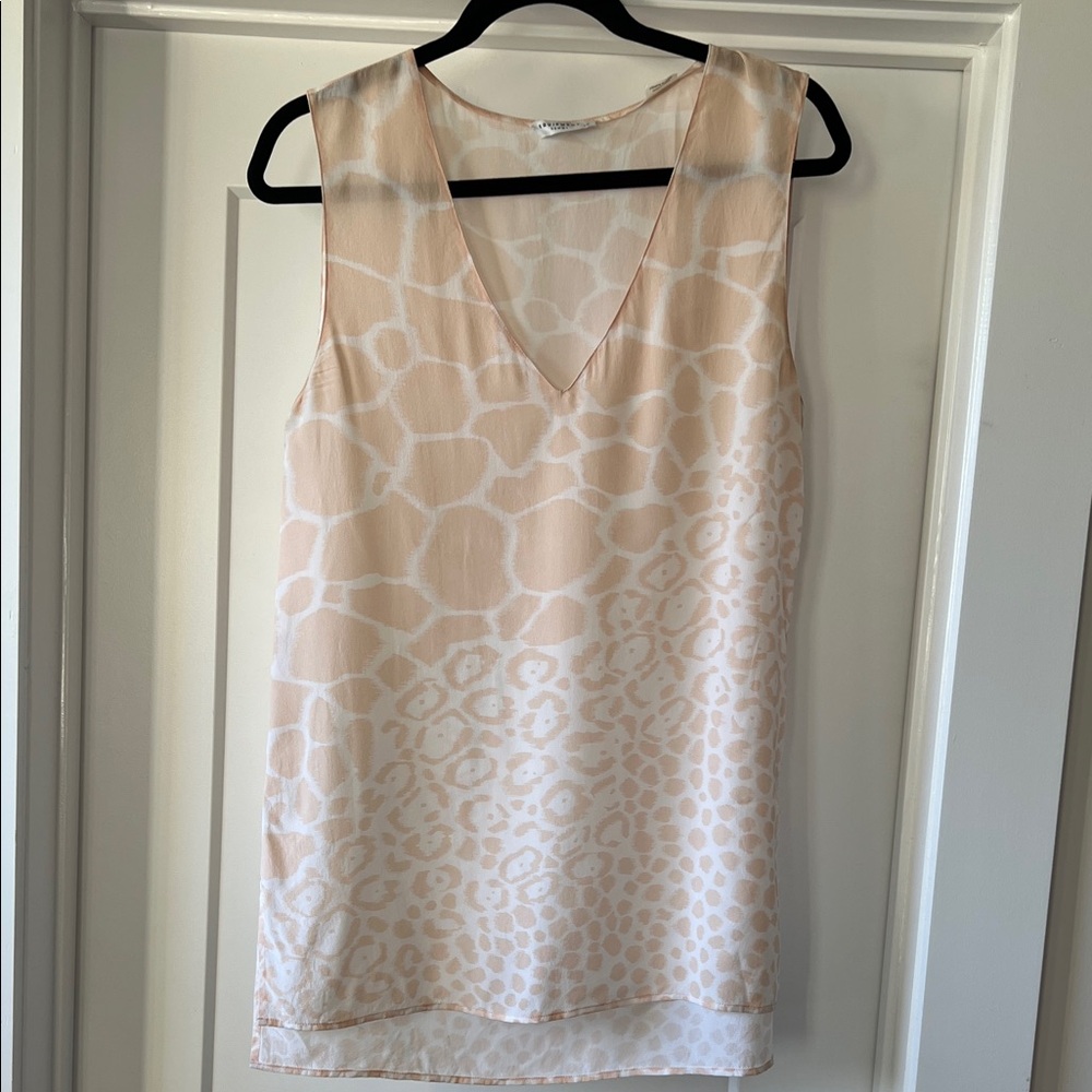 Equipment 100% Silk Animal Print V-Neck Top
